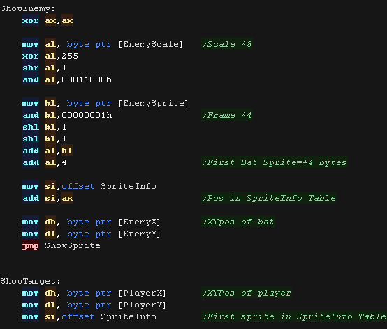 Assembly 8086 / DOS] Game from scratch - ASCII Text Snake 